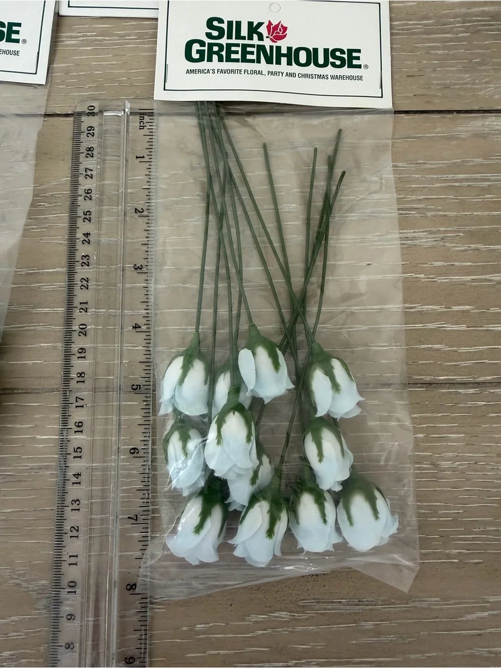 Fabric rosebud stem decorative flowers 11 packages